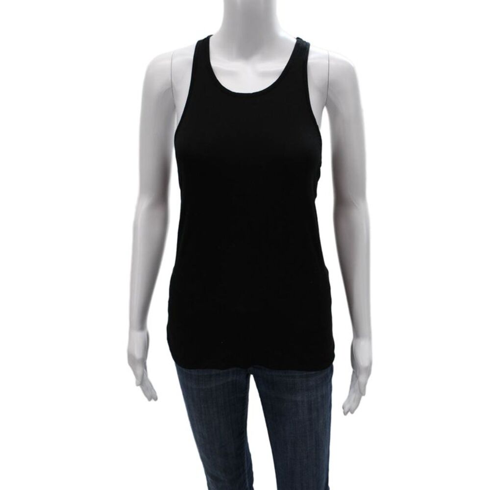 Splits 59 Womens Basic Black Tank Top Round Neck Size S